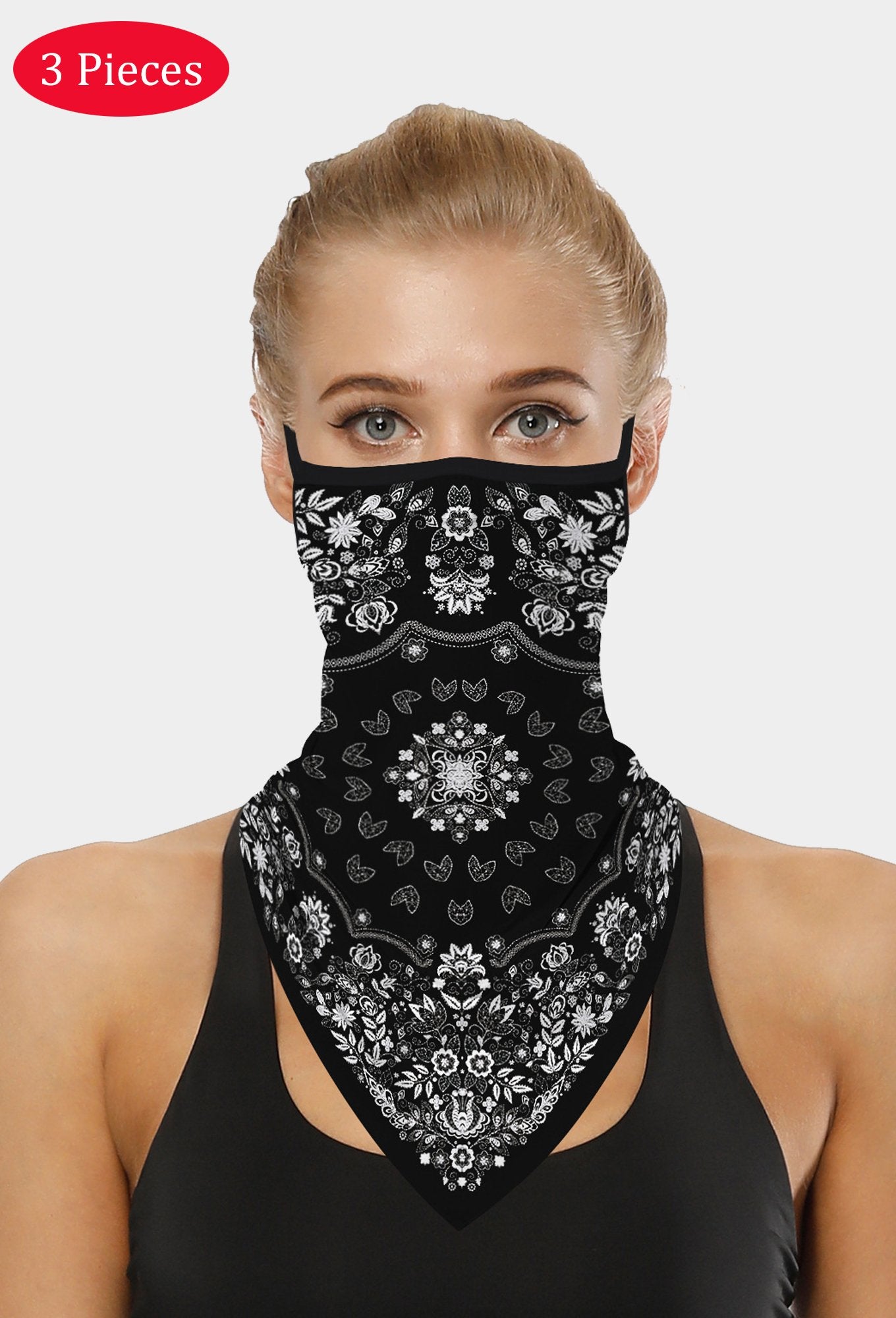 Blumen-Bandana-Maske mit Ohrschlaufen