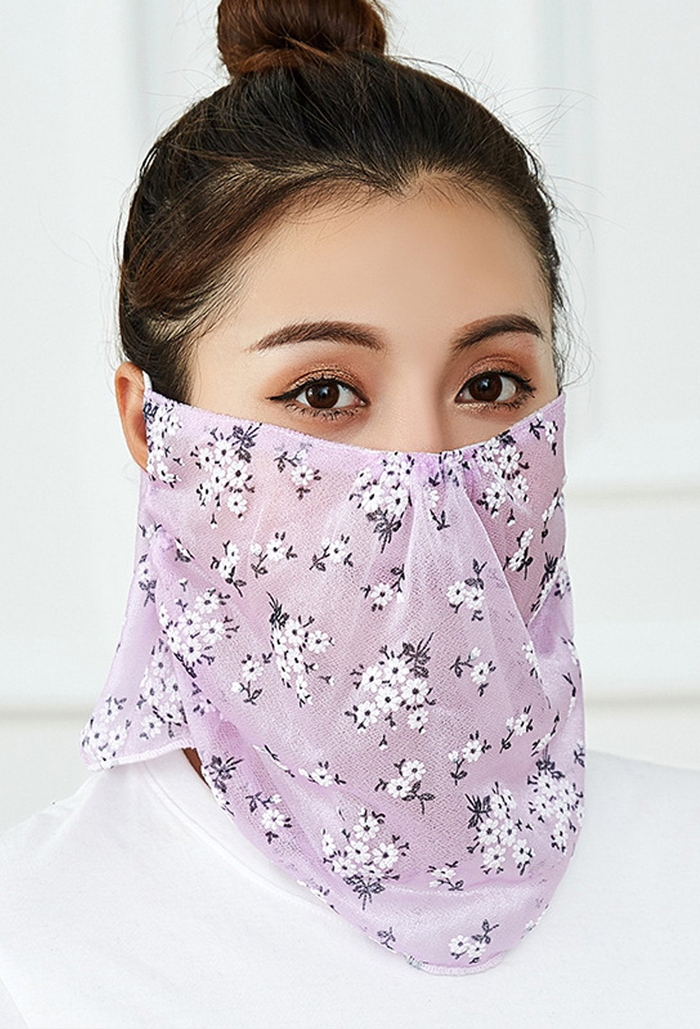 Blumen-Gesichtsbandana mit Ohrschlaufen