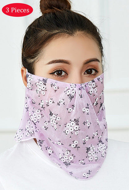 Blumen-Gesichtsbandana mit Ohrschlaufen