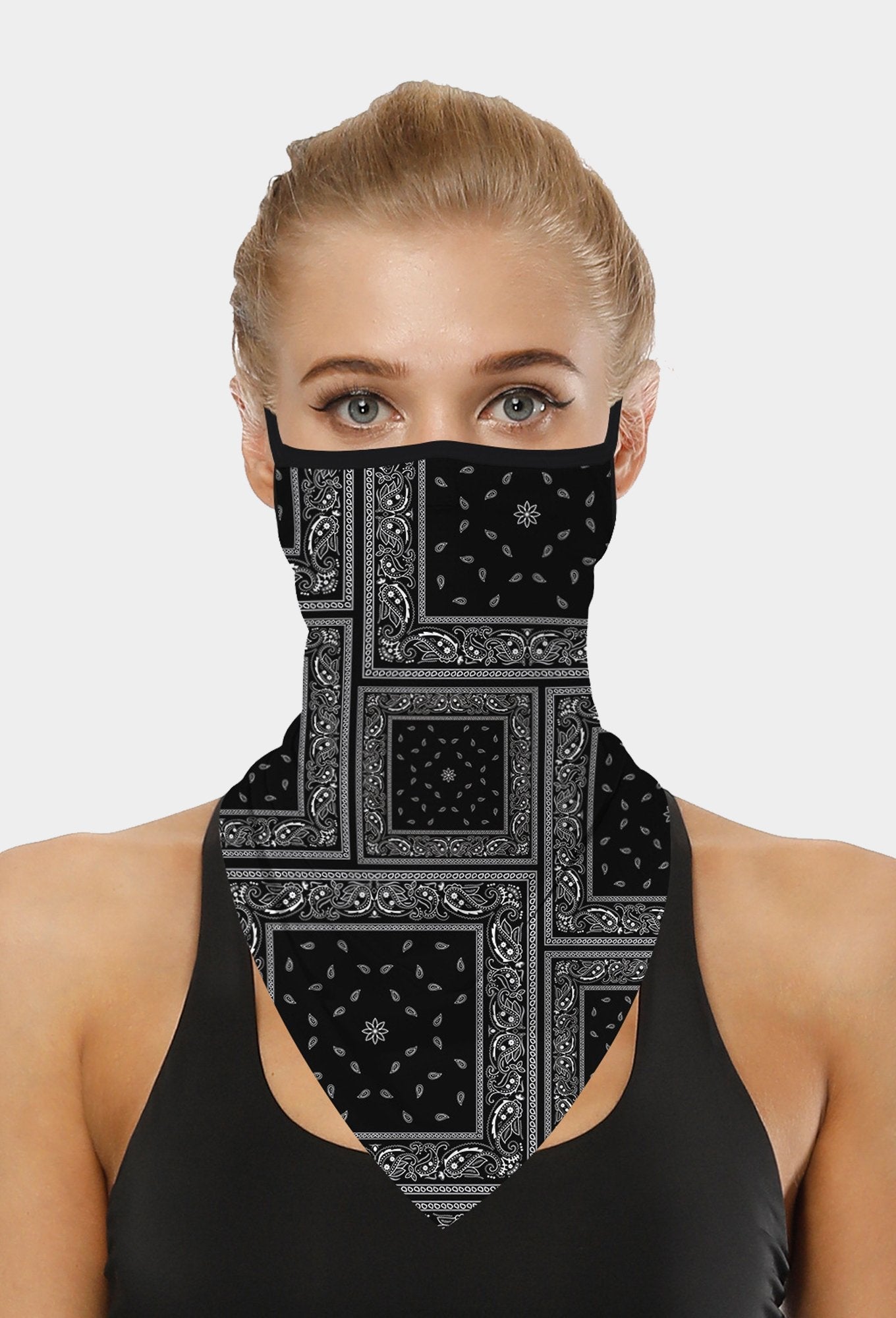 Quadratisches Gesichtsbandana mit Ohrschlaufen