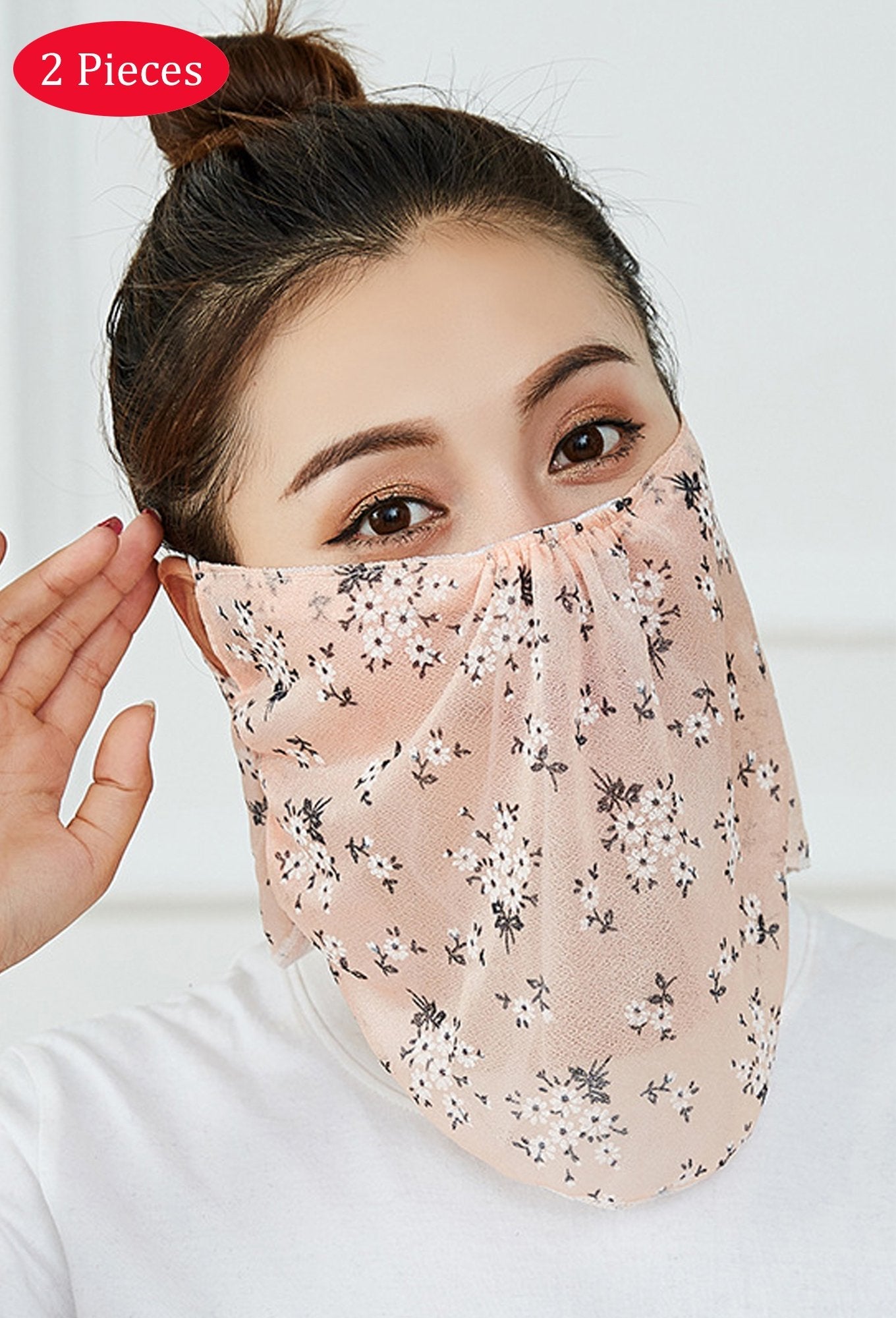 Blumen-Gesichts-Bandana-Maske mit Ohrschlaufen