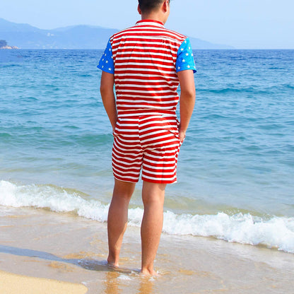 American Flag Male Romper