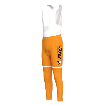 BIC Oranje Vintage Lange Mouw Fietsshirt Bijpassende Set