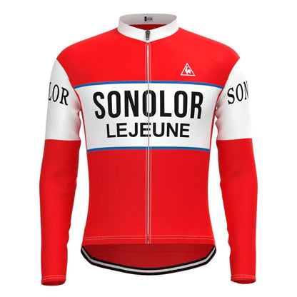 SONOLOR Lejeune Rood Vintage Lange Mouw Fietsshirt Top