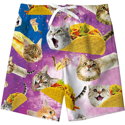 Badehose für Jungen mit lustigem Taco-Cat-Motiv