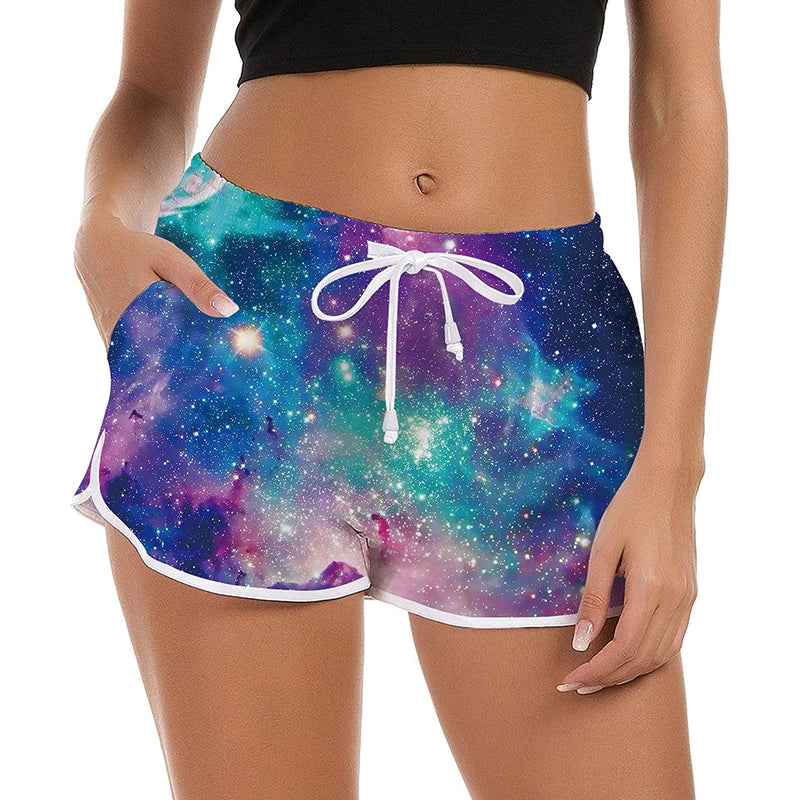 Galaxy Funny Board Shorts for Women