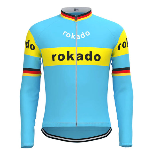 Rokado Blue Vintage Lange Mouw Fietsshirt Top