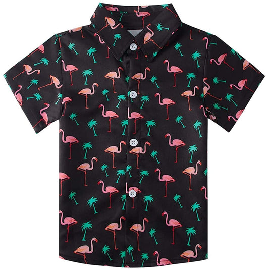 Palme Flamingos Lustige Kleinkind Hawaiian Shirt