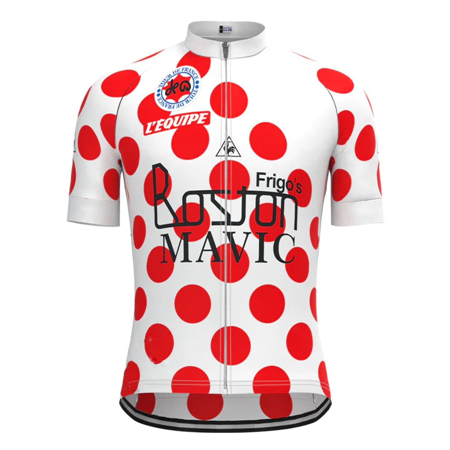 Boston-MAVIC Rood Vintage Korte Mouw Fietsshirt Top