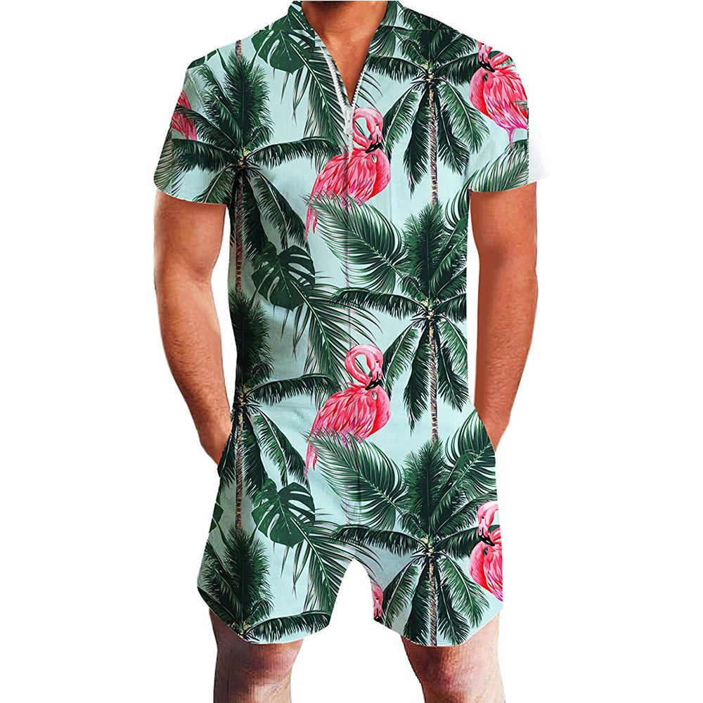 Kokosnootboom Flamingo Mannelijke Romper