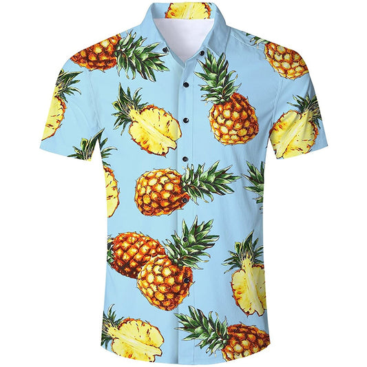 Lichtgroen ananas grappig Hawaiiaans shirt