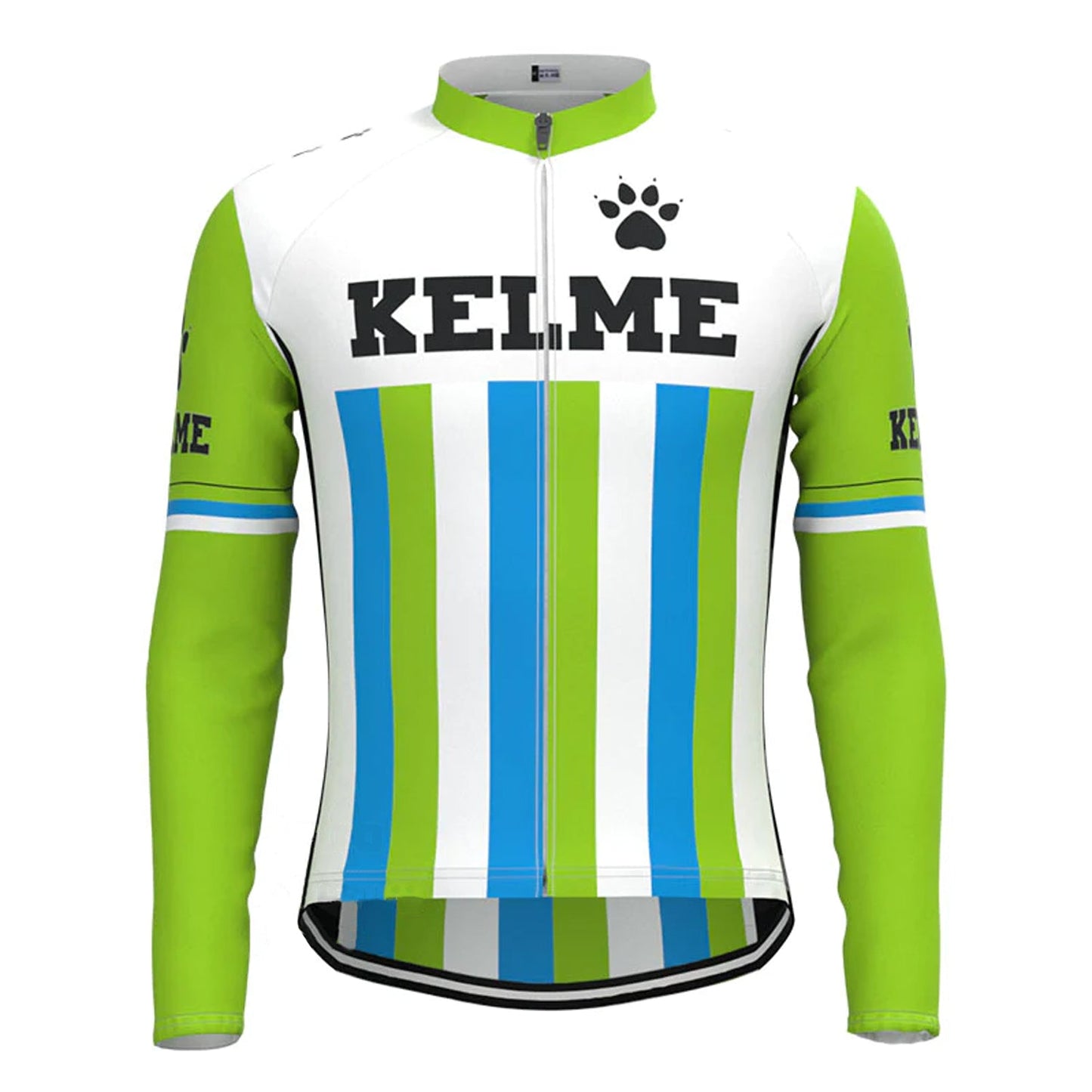 Kelme Green Vintage Long Sleeve Cycling Jersey Top