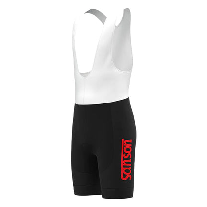 Gis Gelati Sanson Schwarze Vintage-Radsport-Trägershorts