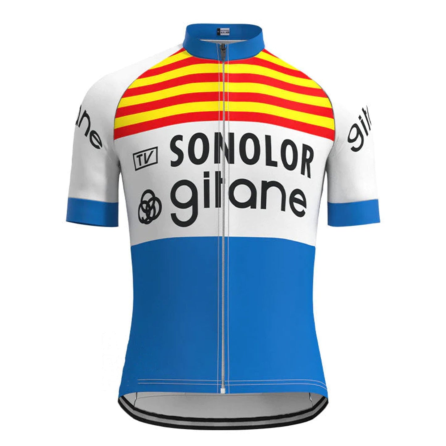 Sonolor Gitane Wit Vintage Korte Mouw Fietsshirt Top