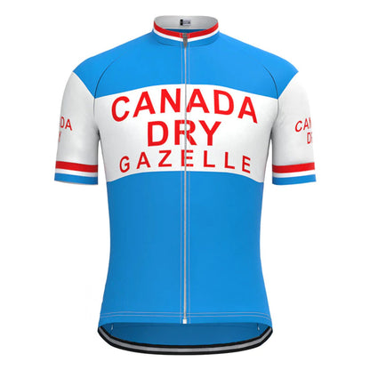 Canada Dry Gazelle Blue Vintage korte mouwen fietsshirt top