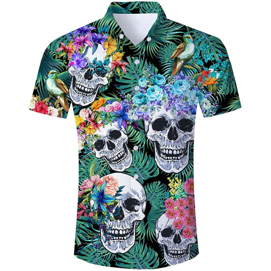 Bloemen Schedel Grappig Hawaiiaans Shirt