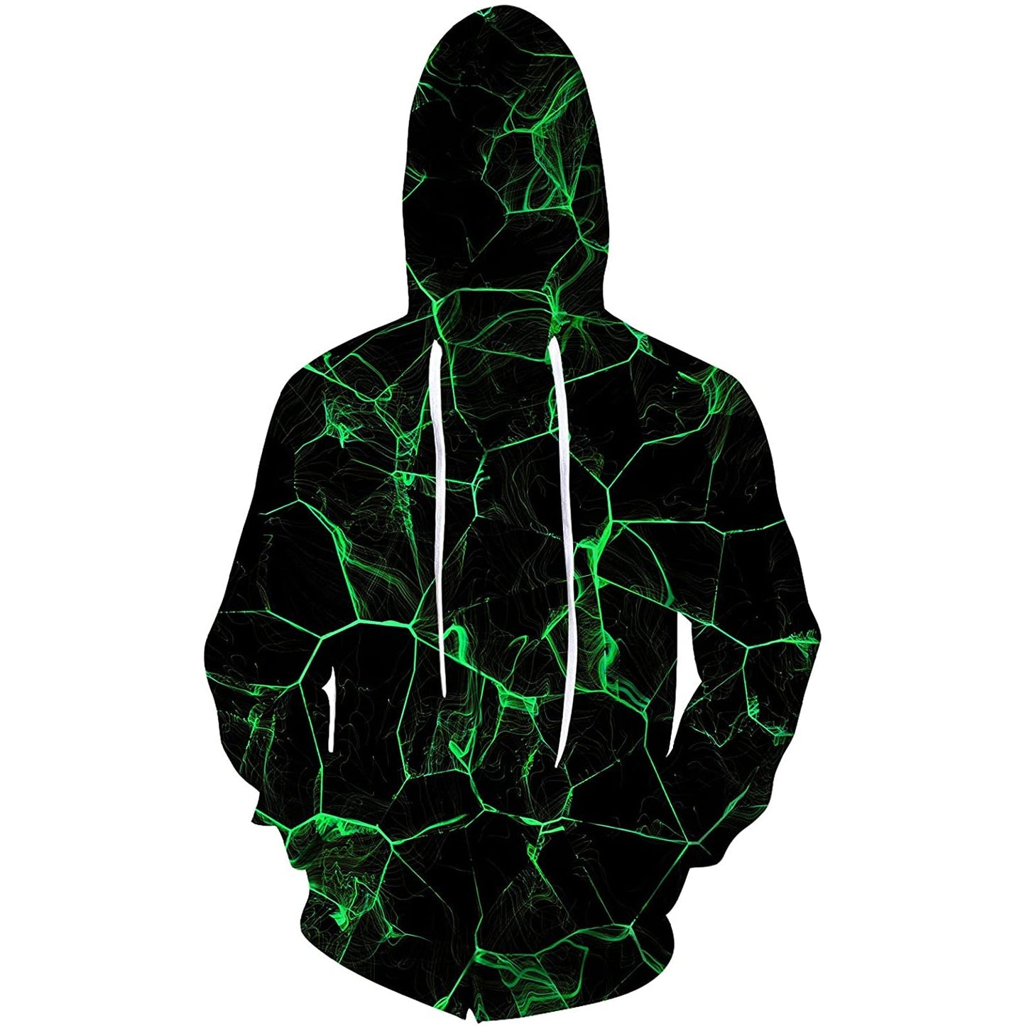 Groene Vlam Rits Hoodie