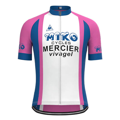 Miko Mercier Vivagel Paars Vintage Korte Mouw Fietsshirt Top