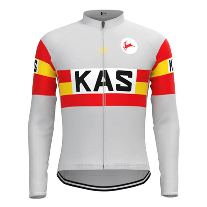 KAS – Graues, langärmliges Vintage-Radtrikot