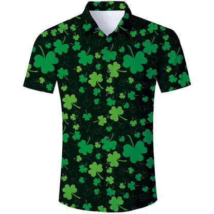 St. Patrick's Day Groene Klaver Grappig Hawaiiaans Shirt