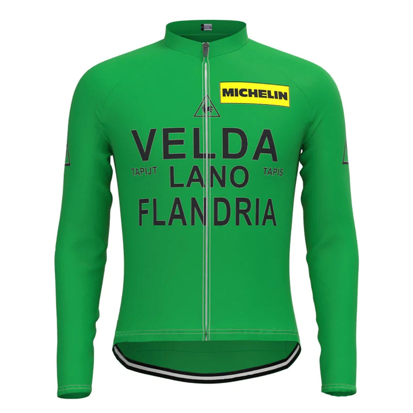 Flandria Velda Lano Groen Vintage Lange Mouw Fietsshirt Top