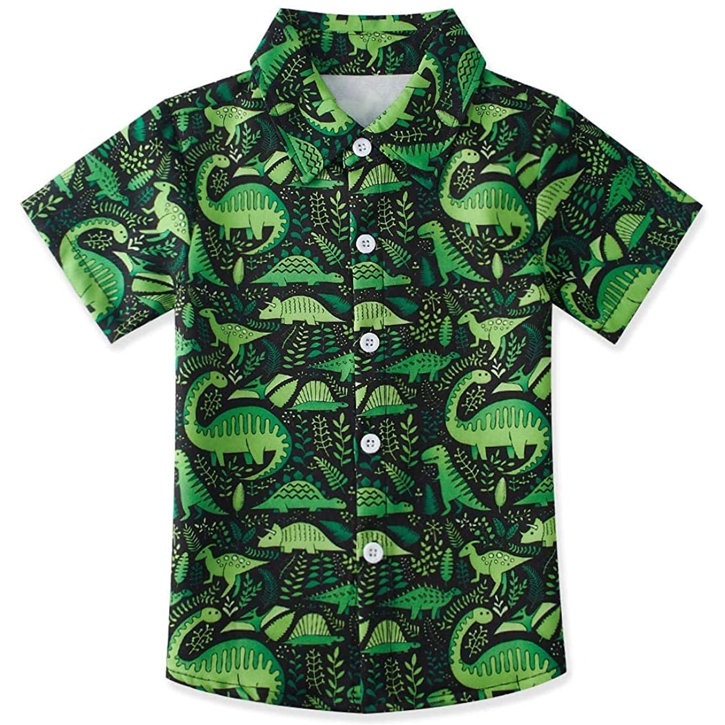 Grünes Dinosaurier-lustiges Kleinkind-Hawaii-Shirt