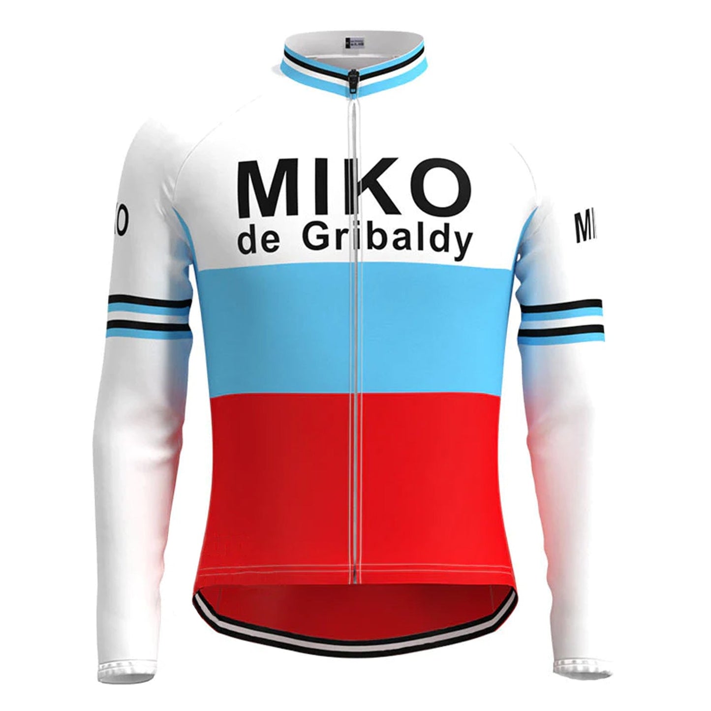 Miko de Gribaldy Wit Vintage Lange Mouw Fietsshirt Top