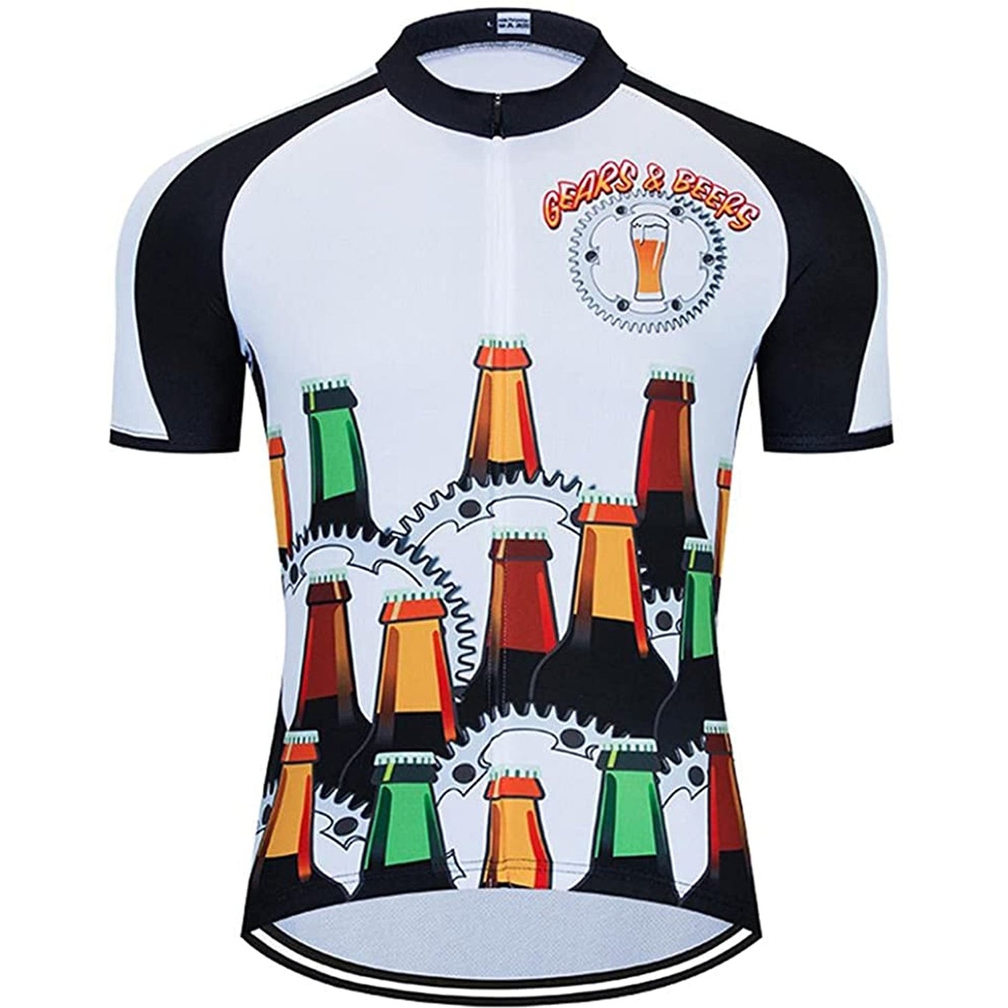 Gears &amp; Beers Heren Grappig MTB Korte Mouw Fietsshirt Top