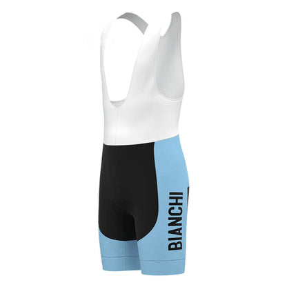 BIANCHI Blau-Schwarze Vintage-Radsport-Trägerhose