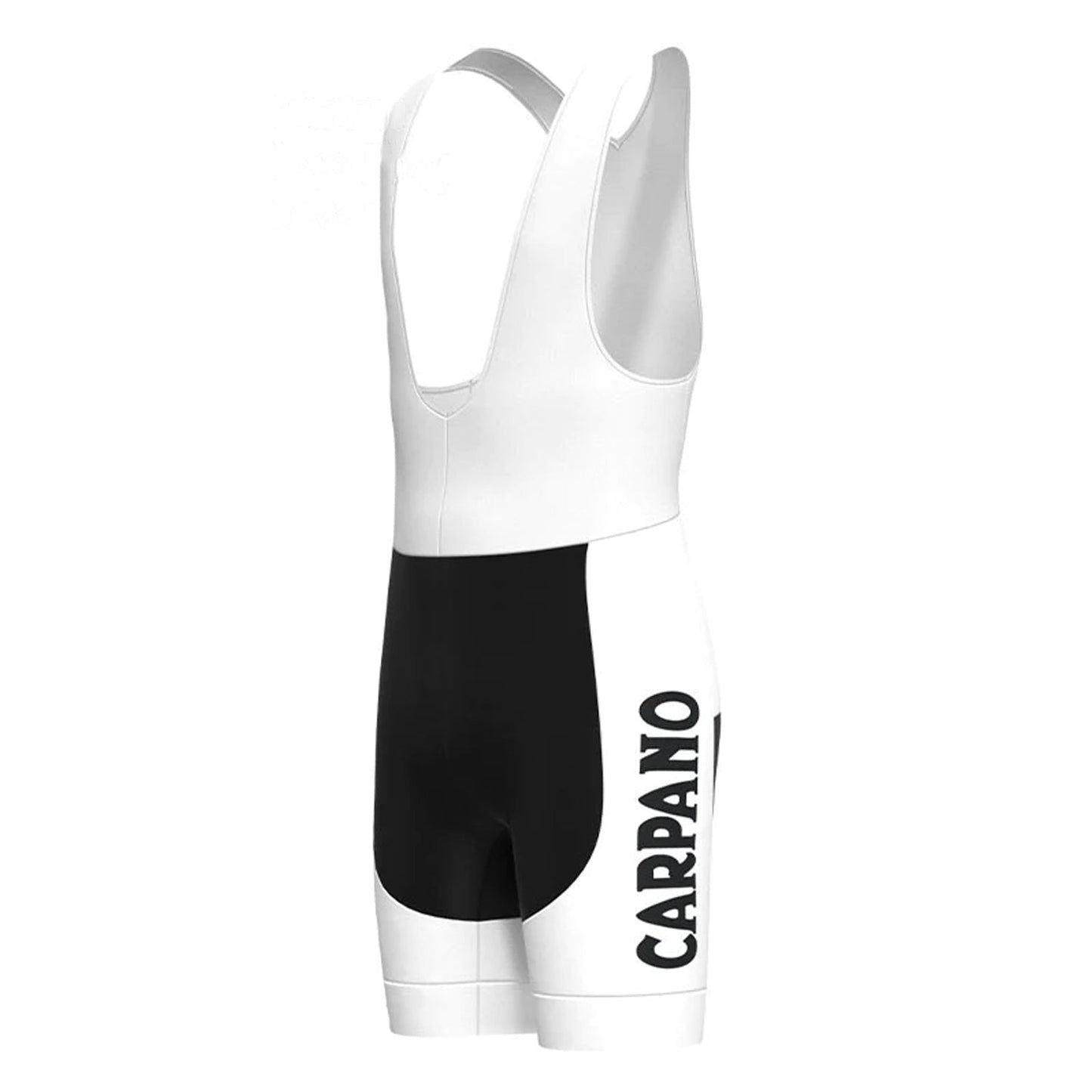 Carpano Weiße Vintage-Radsport-Trägershorts 