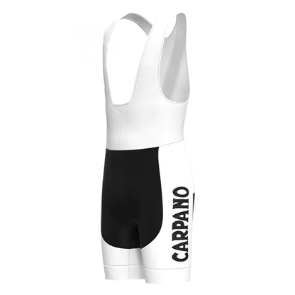 Carpano Weiße Vintage-Radsport-Trägershorts 