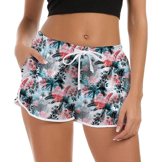 Bloemen Palmboom Grappige Board Shorts voor Dames