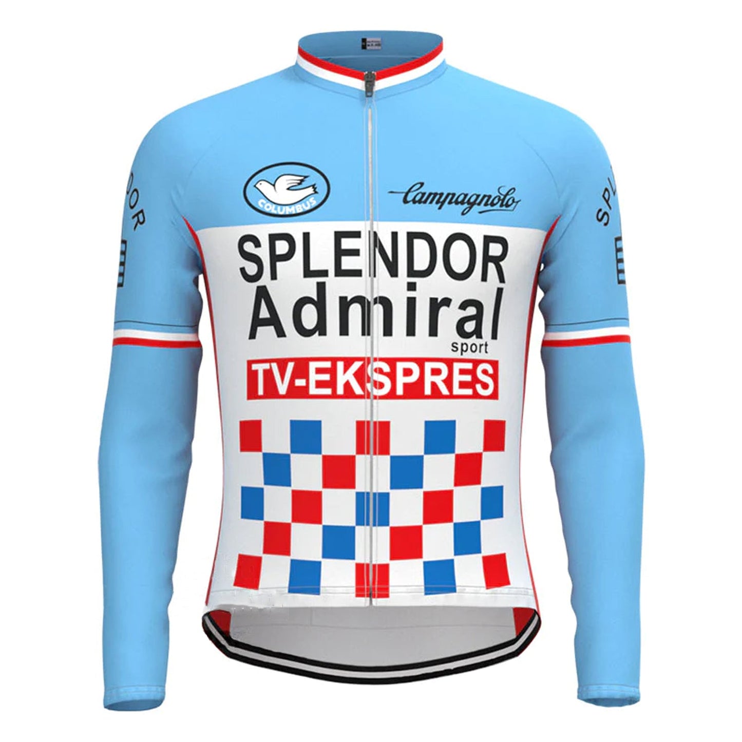 SPLENDOR Blauw Vintage Lange Mouw Fietsshirt Top