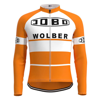 JOBO – Oranges langärmliges Vintage-Radsport-Trikot