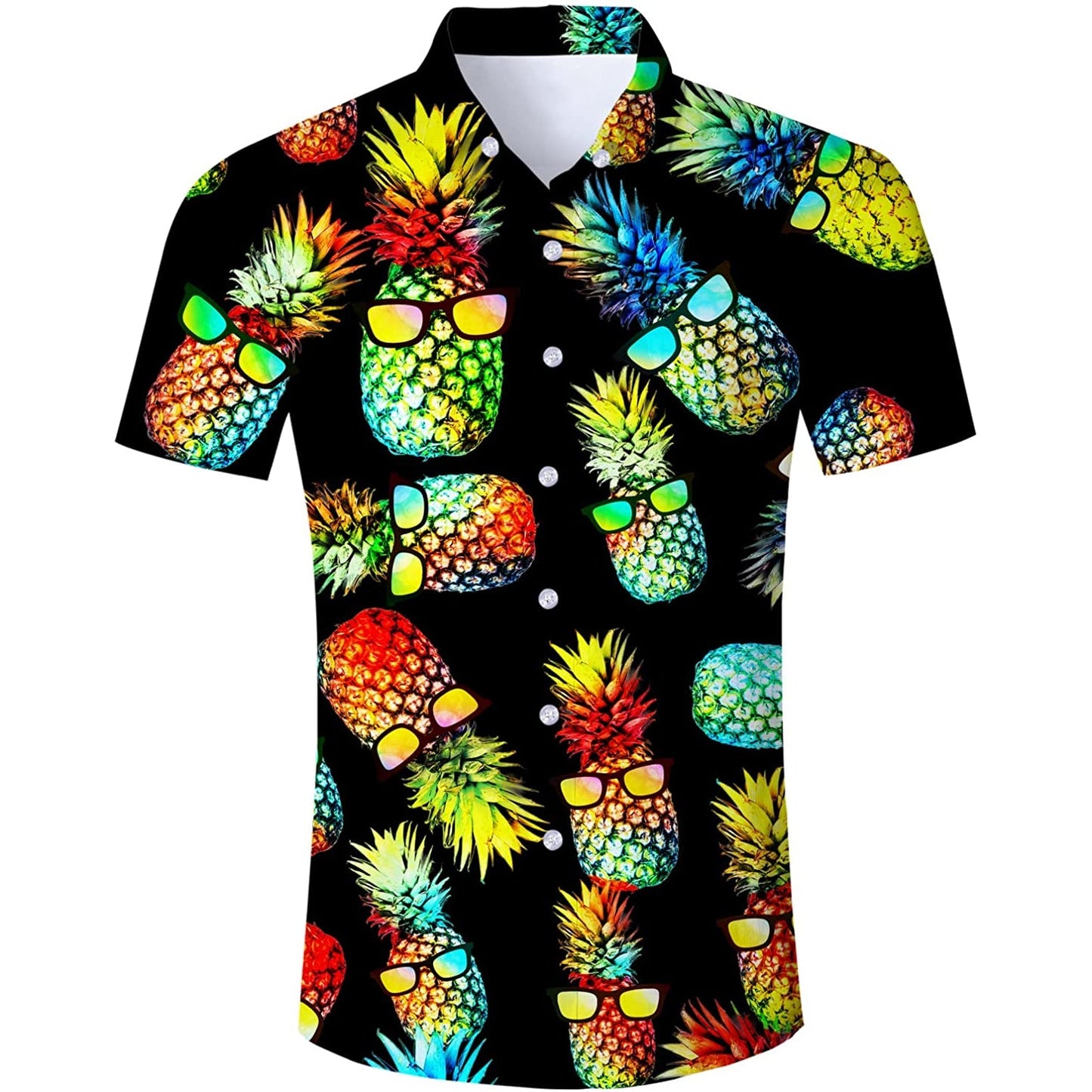 Zwarte zonnebril ananas grappig Hawaiiaans shirt