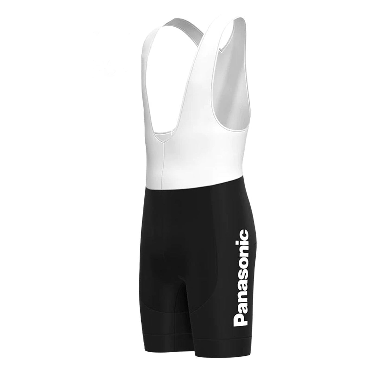 Panasonic Vintage-Radsport-Trägershorts, Schwarz