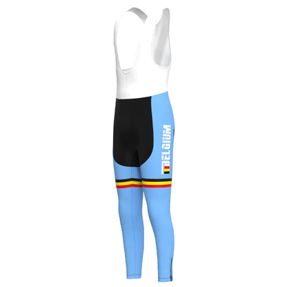 BELGIUM Blauw Lange Mouw Fietsshirt Matching Set