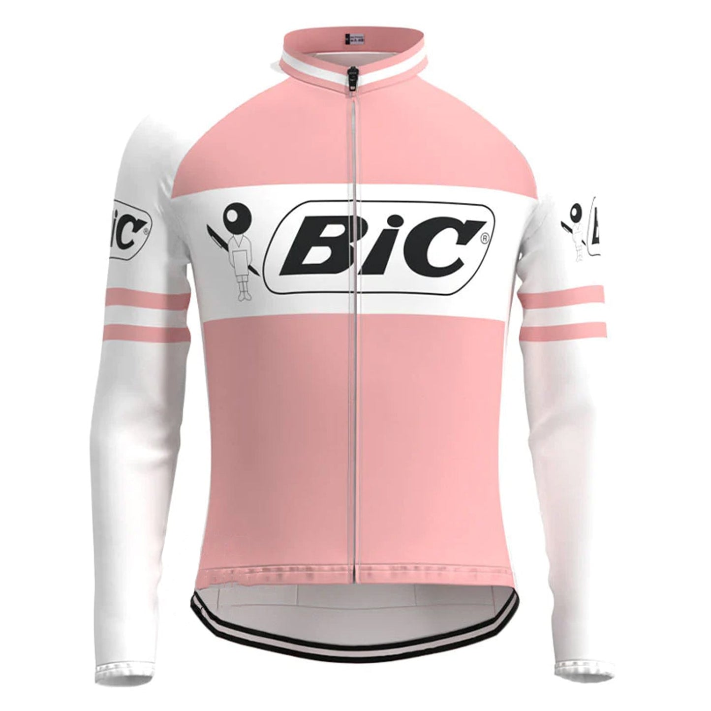 BIC Pink Vintage Long Sleeve Cycling Jersey Top