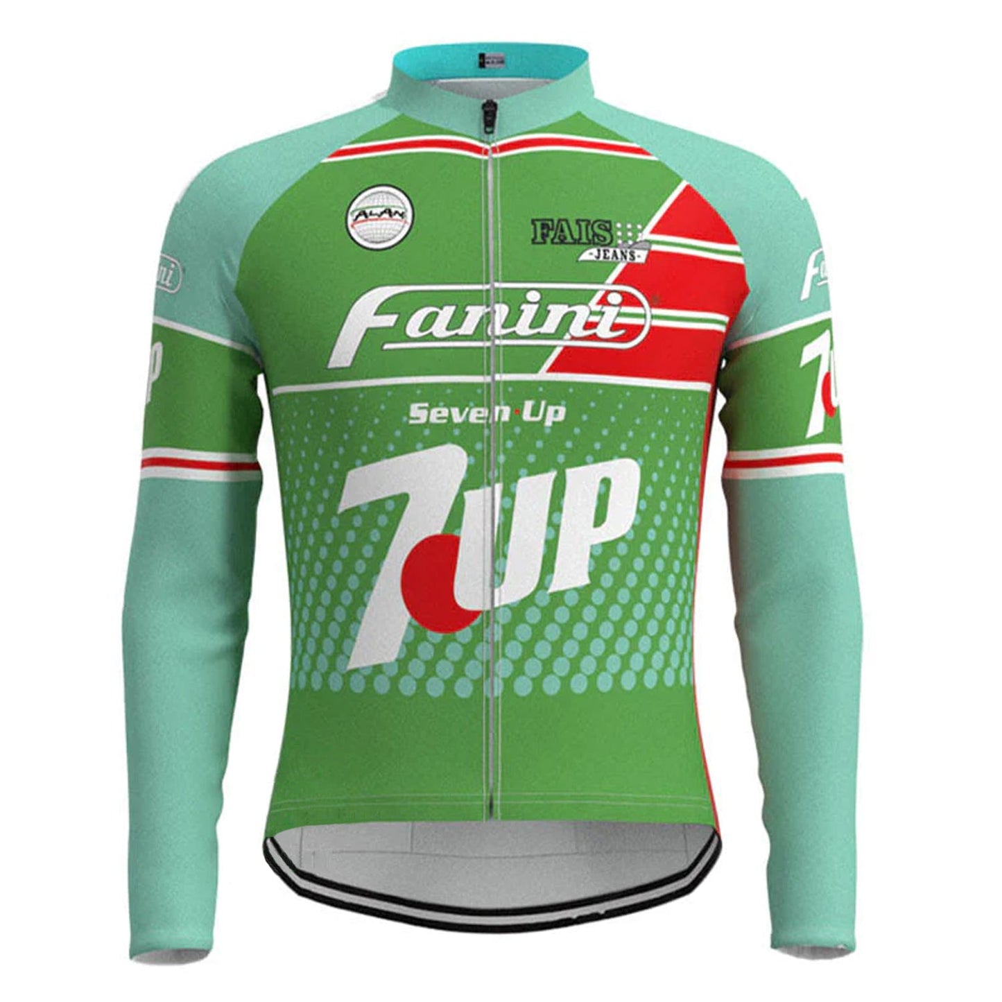 Fanini Seven Up Grünes Langarm-Radtrikot-Set mit passendem Set