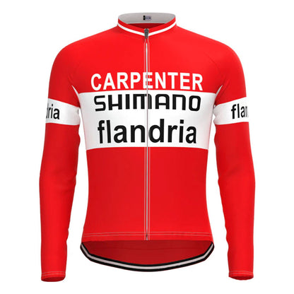 Carpenter Confortluxe Flandria Rood Vintage Lange Mouw Fietsshirt Top