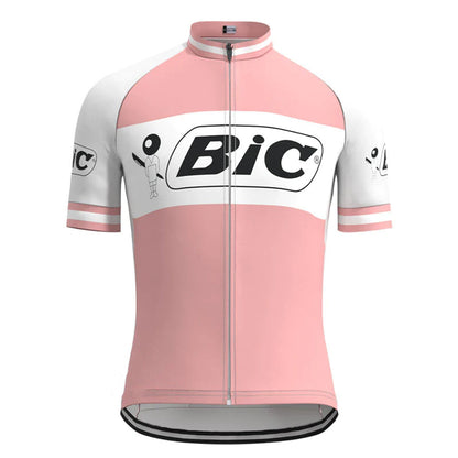 BIC Roze Vintage Korte Mouw Fietsshirt Top