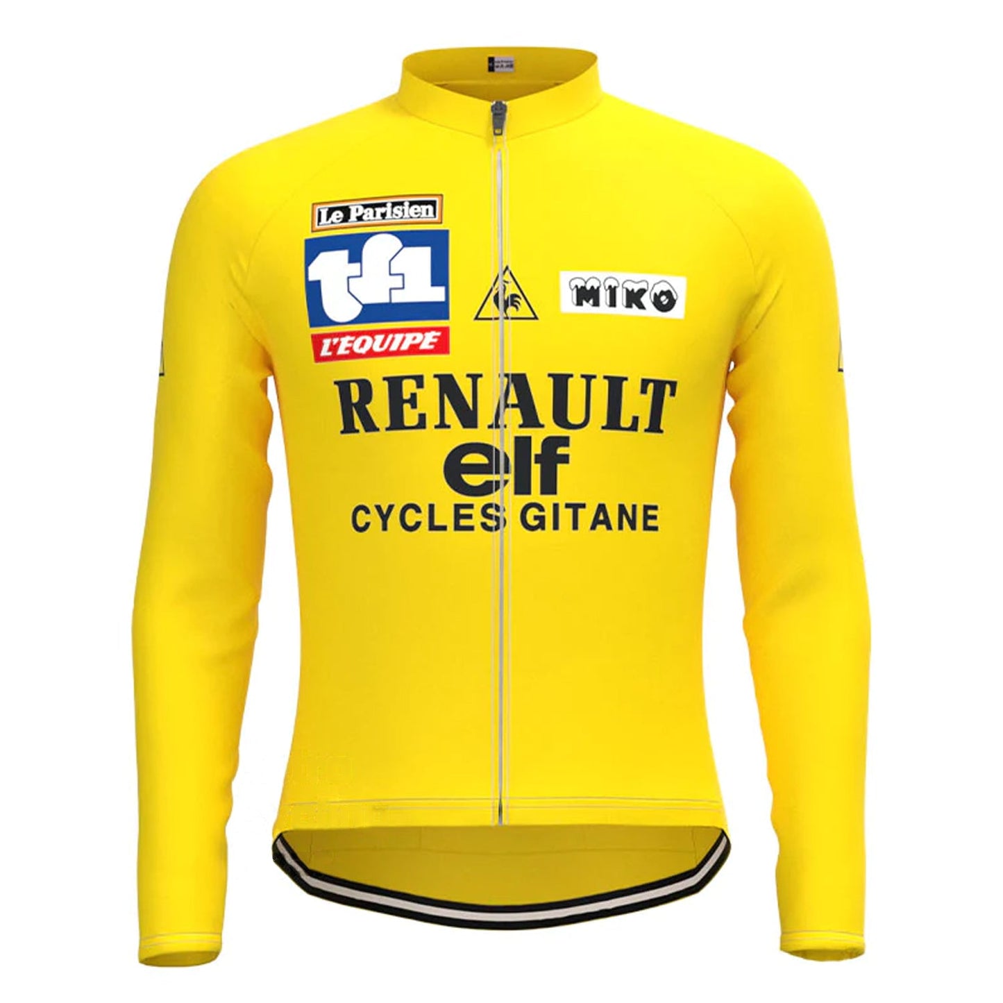 Renault ELF Geel Vintage Lange Mouw Fietsshirt Top