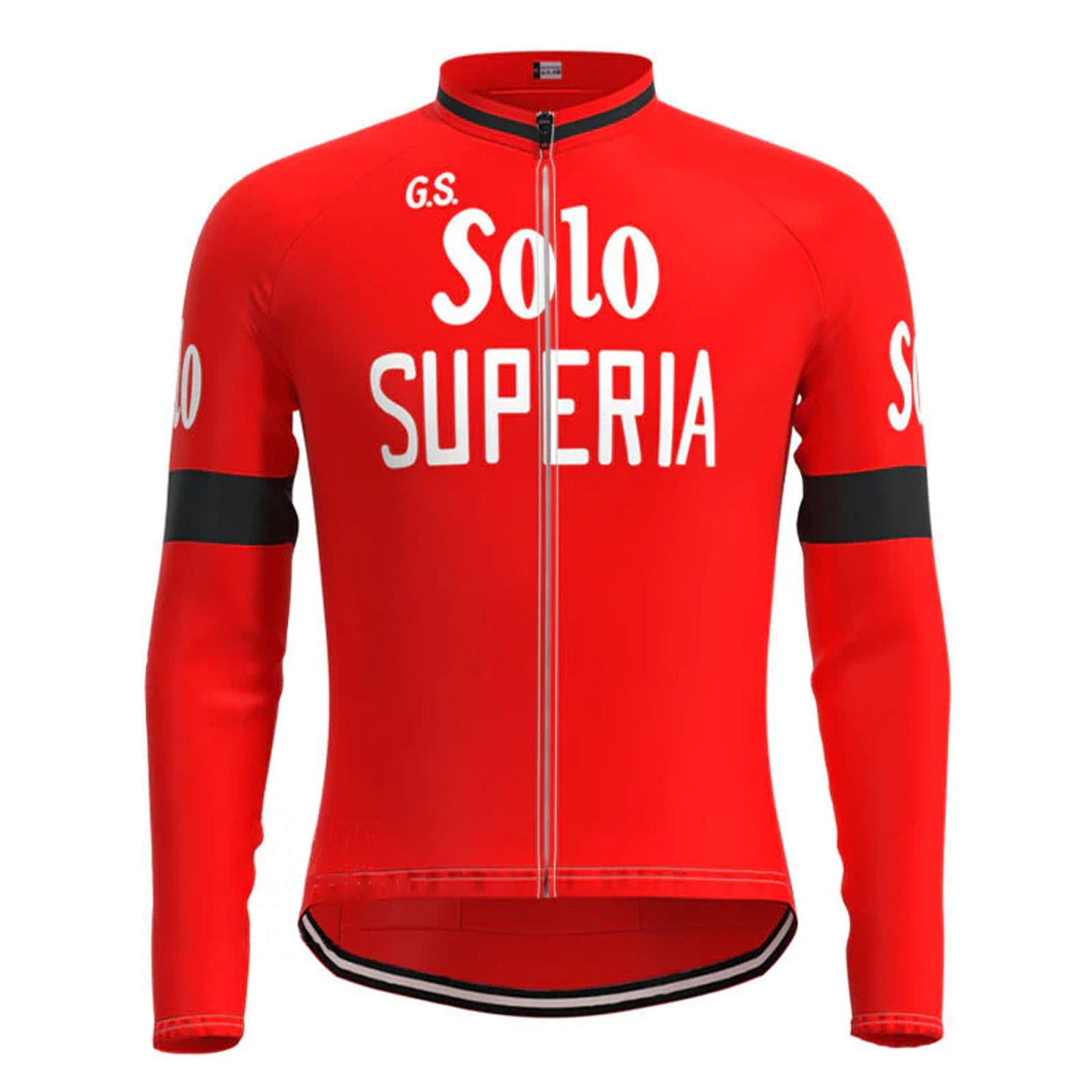 Solo Superia - Rotes Vintage-Langarm-Radtrikot