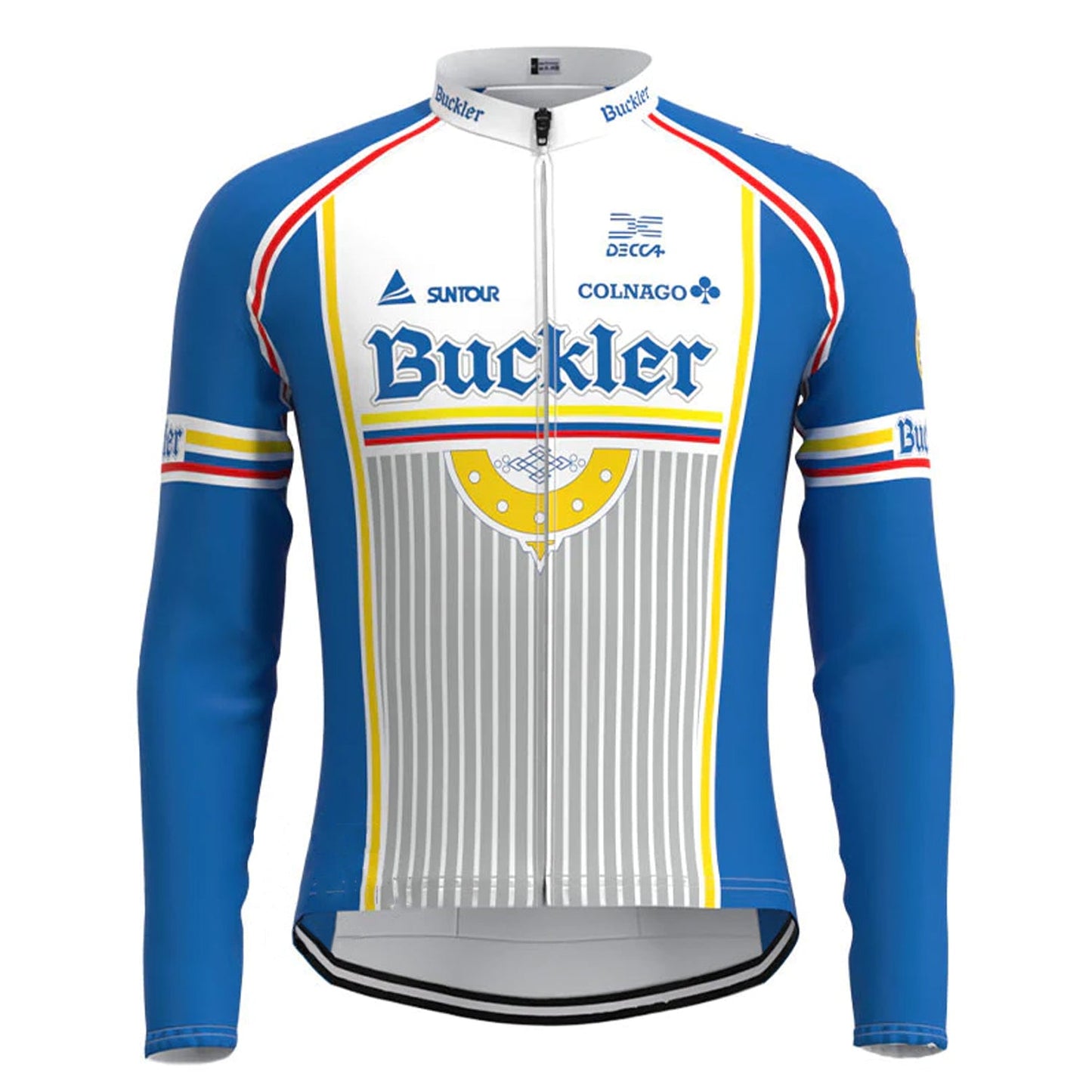 Buckler Blauw Lange Mouw Fietsshirt Bijpassende Set