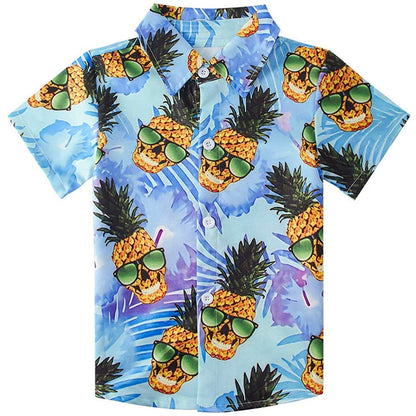 Sunglasses Skull Pineapple Funny Toddler Hawaiian Shirt