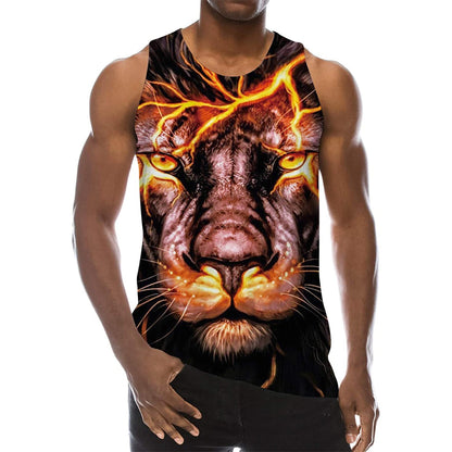 Grappige tanktop met leeuw