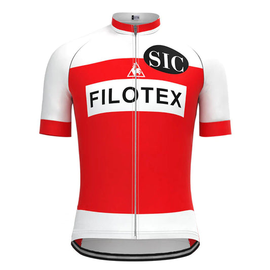 Filotex Rood Korte Mouw Vintage Fietsshirt Top