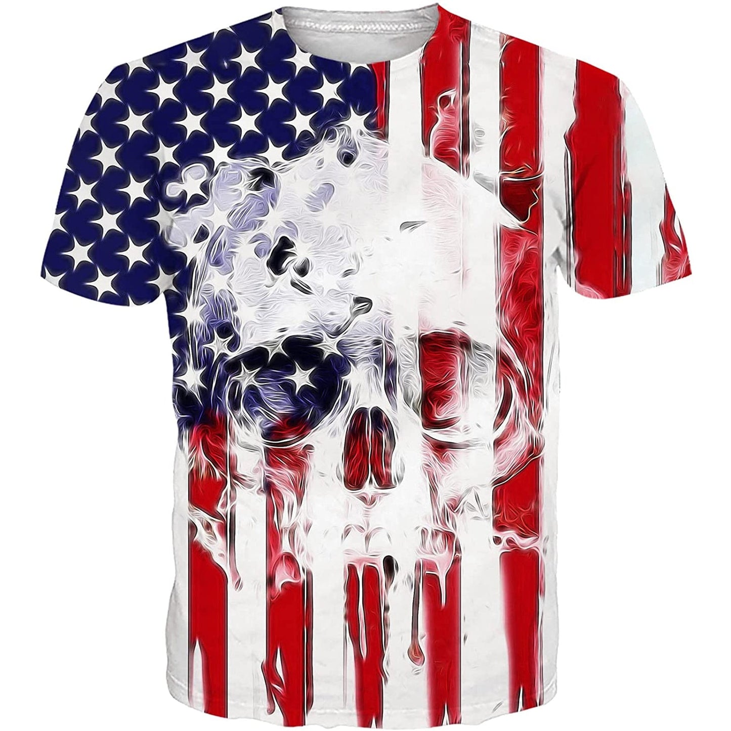 Amerikaanse vlag schedel grappig T-shirt