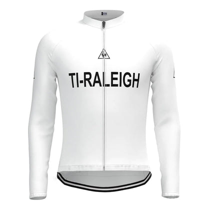 TI Raleigh Weißes Vintage Langarm-Radtrikot-Set