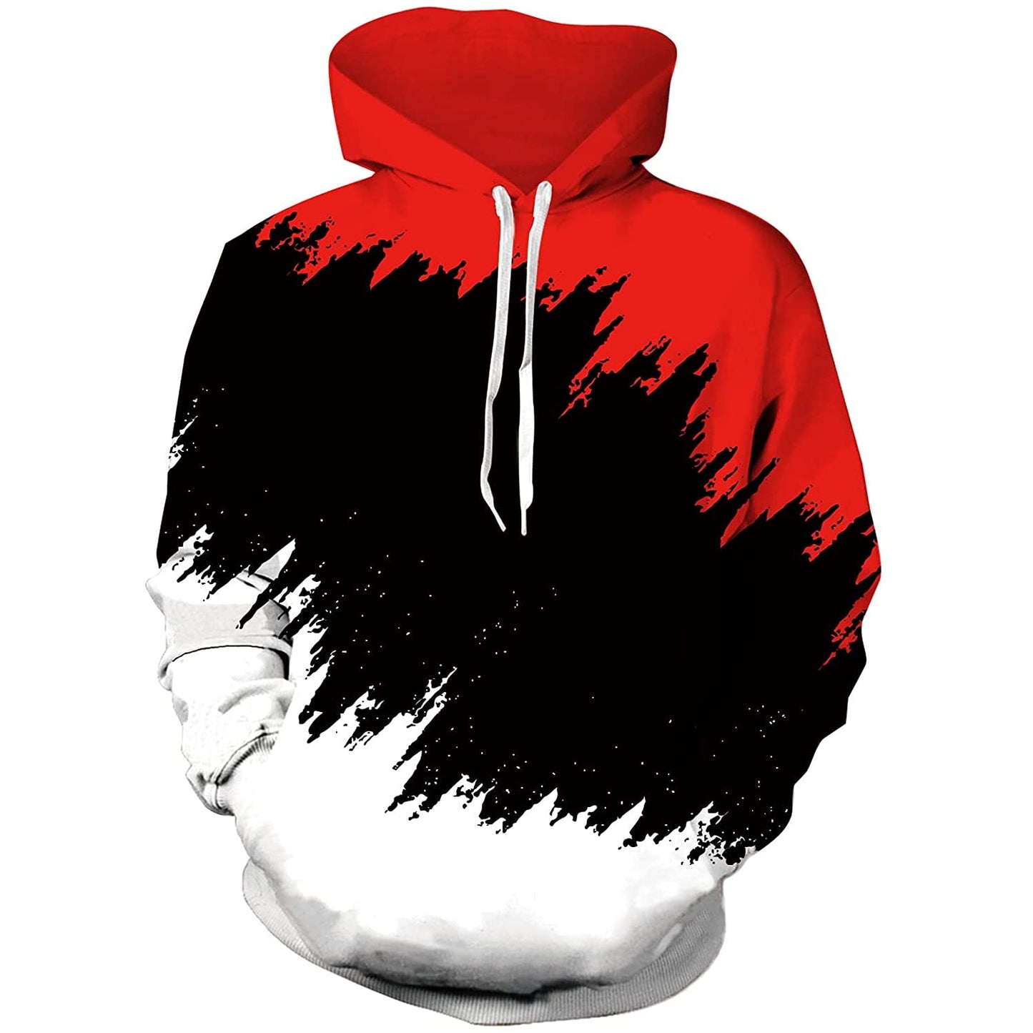 Roter Kapuzenpullover mit Graffiti-Print